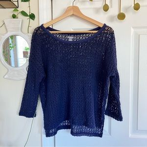 aerie navy crochet top